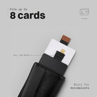 The Frenchie Co. - Speed Wallet Mini - Ultra-Slim RFID Card Holder - Quick-Access Pull Tab for Fast Access - Full-Grain Italian Leather Minimalist Front Pocket Wallet
