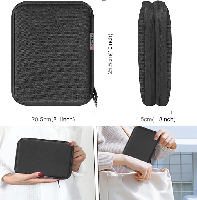 Electronic Accessories Organizer Carry Bag, Travel Cable Organizer Pouch, Watch Band Storage Case, Double Layers Oxford Cloth Watch Strap Holder for Cord, Charger, Phone, Earphone, USB Cable (L)