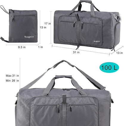 Woogwin Travel Duffel Bag Large Foldable Waterproof Overnight Bag for Beach Swim Bags Pool Sports Gym