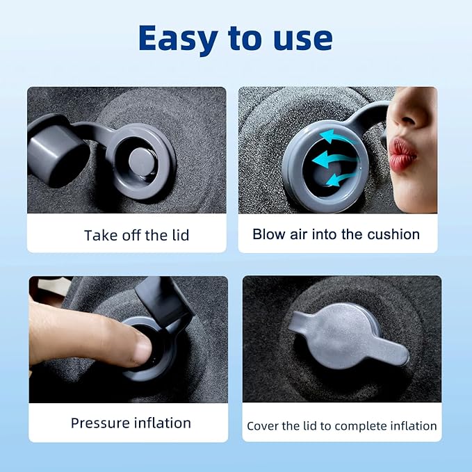 Travel Cushion,Air Seat Cushion,Evolution Cushion Portable & Lightweight Inflatable Seat Cushion - Ideal for Airplane Chairs, School Bleachers, Stadium Seats, and Wheelchairs