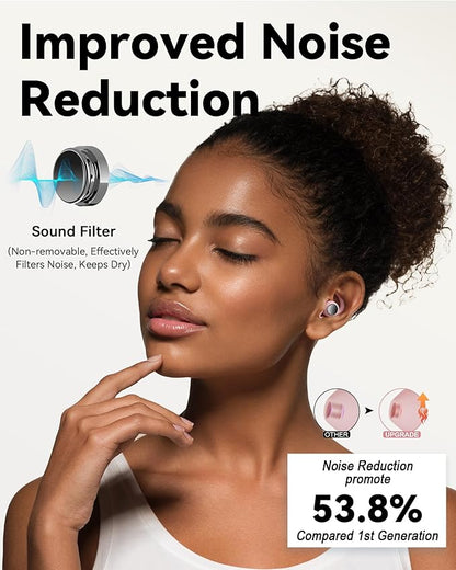 Ear Plugs for Sleeping - Noise Reduction Soft Silicone Earplugs, 2 Pairs Reusable Hearing Protection Earplugs for Noise Sensitivity, Sleep,Snore,Travel,Sound Reduction Noise Cancelling - (Light Pink)