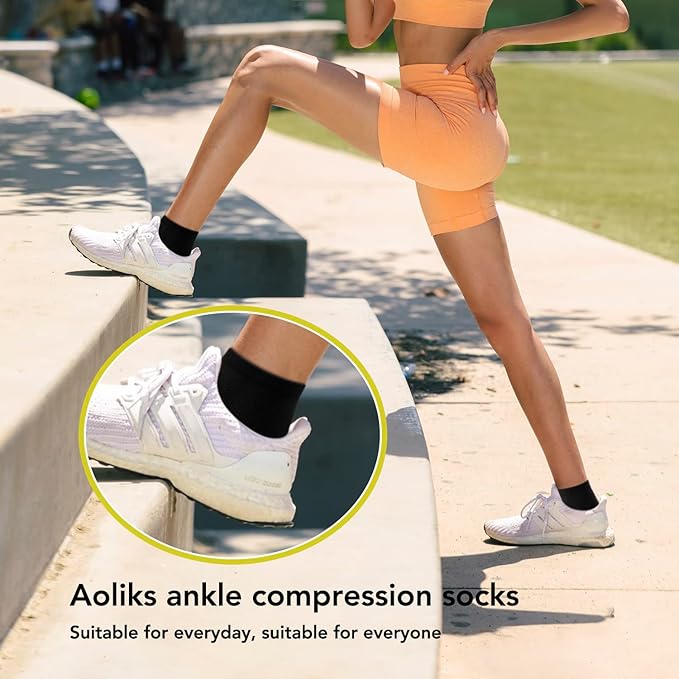 5 Pairs Copper Compression Socks for Women & Men - Ankle Plantar Fasciitis Arch Support Running Socks for Athletic