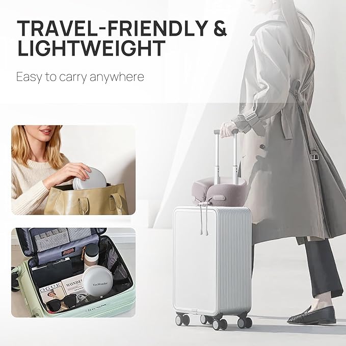 Memory Foam Travel Neck Pillow for Airplane, 360° Head Support Travel Essentials for Long Flights, Breathable Cooling Cover and Compact Storage Case, Portable Gift for Men and Women