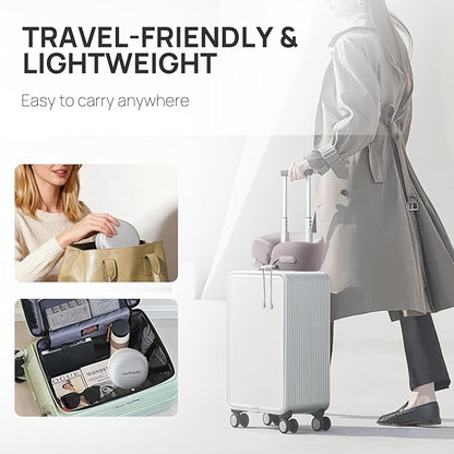 Memory Foam Travel Neck Pillow for Airplane, 360° Head Support Travel Essentials for Long Flights, Breathable Cooling Cover and Compact Storage Case, Portable Gift for Men and Women