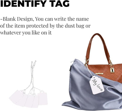 12 Pack Dust Bags for Handbags, Silk Cloth Bag With Drawstring Large Travel Storage Pouch for Handbag Purse Shoes Boots