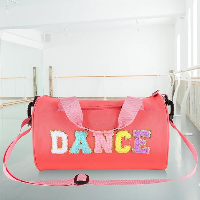 Dance Ballet Bag for Girls Sport Gym Duffle Bags Overnight Travel Bags Fun Dance Workout Duffel Bag Toddler Cute Bag for Dancers, Girls, Teens, Student Athletes