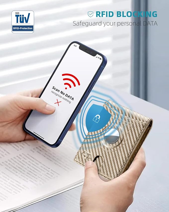 Zitahli Men's Wallets Airtag Holder Slim Rfid Leather with Gift Box