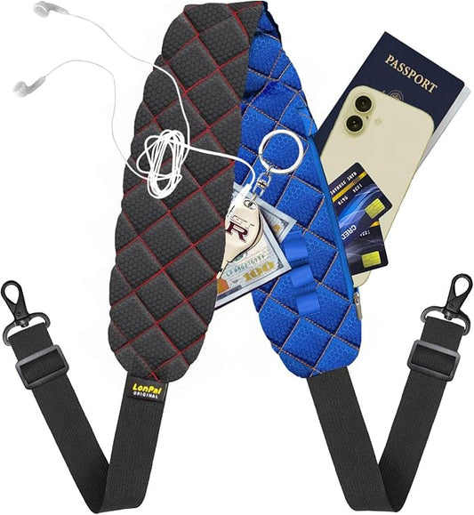 2 in 1 Anti-theft Bag Shoulder Strap with Pockets, 54 inch Travel Belt Ultra-Wide and Thick, Comfort and Stylish