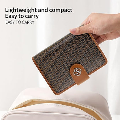 Passport Holder Wallet Bag with AirTag Holder, Card Slots and Passport Solt Ticket Cash Solt, Photo Solt Sim Card Pen Slot.Brown