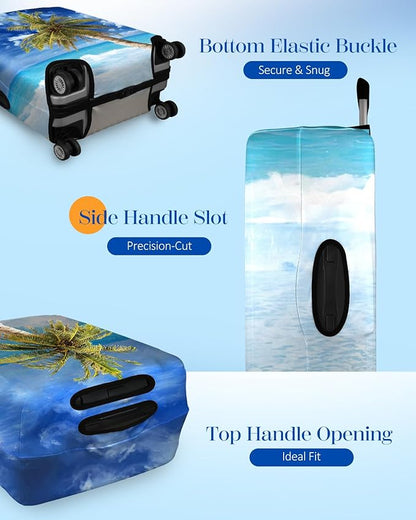 Slohif Luggage Cover for Suitcase Tsa Approved Protector - Luggage Sleeve Large Suit Case Cover Travel Stretch Baggage Case Protective Washable Fit 31-32 Inch Hawaii XL