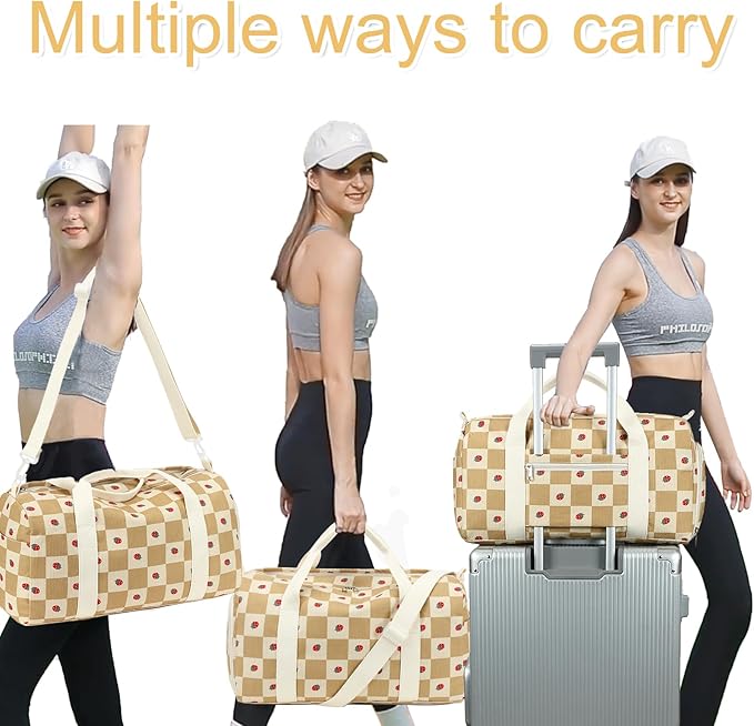 BLUBOON Duffle Bag Girls Kids Cute Gym Bag with Shoes Compartment & Wet Separation Waterproof Sports Overnight Travel Bag