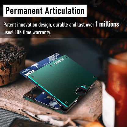 Minimalist Wallet for Men, Metal Wallet with Money Clip, Slim Compact Wallet, RFID Blocking Card Holder, Metal Aluminum Credit Card Holder, Holds up to 20 Cards