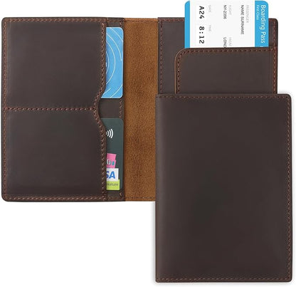 Jack&Chris Leather Passport Holder, Handmade Passport cover, Travel Wallet Cover Case for Men and Women, Leather Travel Documents Organizer Protector, JC107