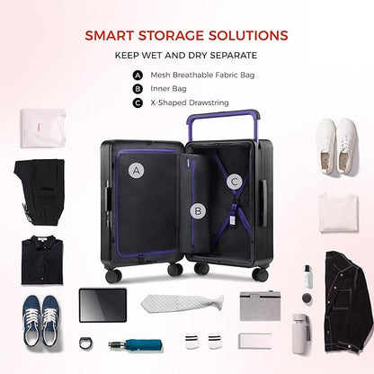 TUPLUS Suitcase ABS Hard Shell Luggage with 4 Spinner Wheels Hold Check in Travel Case, Balance Series