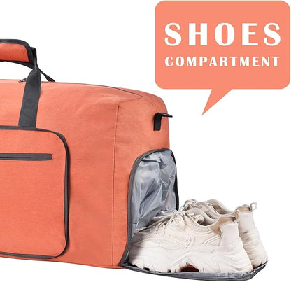 Felipe Varela Duffle Bag with Shoes Compartment and Adjustable Strap,Foldable Travel Duffel Bags for Men Women,Waterproof Duffel Bags