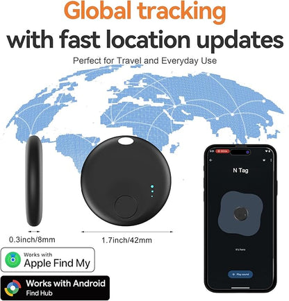Air Tracker Tags for Android or iOS, Dual System Both iOS and Android Tracker, Find My or Find Hub App, Smart Tracker Tags with Key Ring, Key Finder/Luggage Tracker for Keys,Wallets,Bags