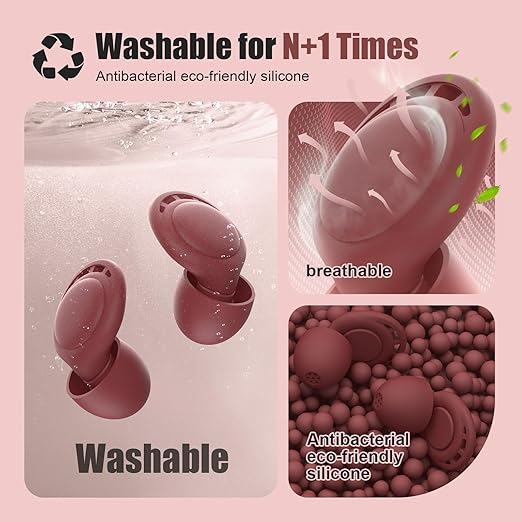 Ear Plugs for Sleeping Noise Reduction, Beinkap Reusable Earplugs Hearing Protection for Focus, Study, Work – 6 Pair Eartips in S/M/L – Flexible Silicone Soft – 35dB Noise Cancelling - Red