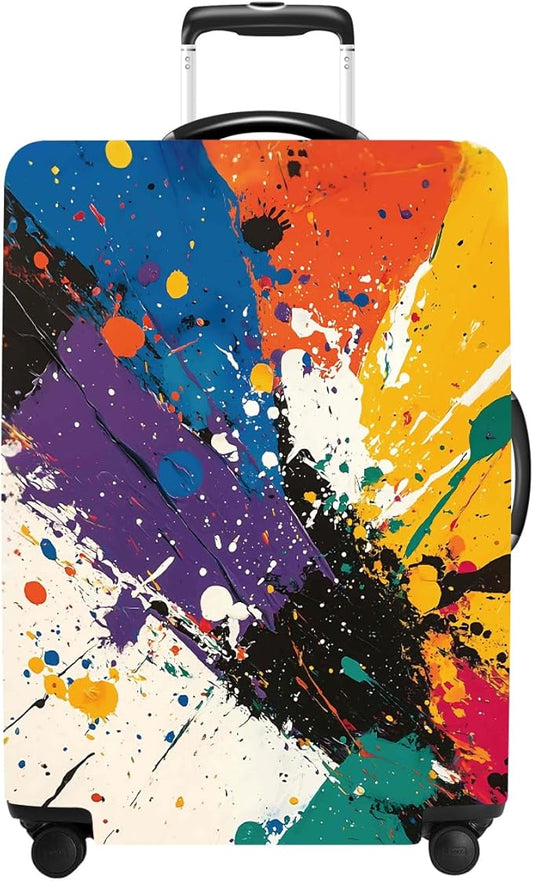 Luggage Cover Washable Suitcase Protector Anti-scratch Suitcase cover Fits 20-34 Inch Luggage (Watercolor, XL(32-34inch suitcase))