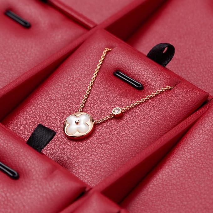 Oirlv Gorgeous Red Leather 24 Grid Jewelry Tray with Removable Inserts Jewelry Cards Stackable Necklace Trays Necklace Drawer Organizer