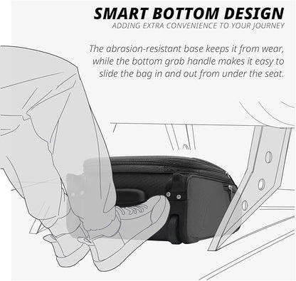 Verage Under Seat Luggage with Wheels, Softside Expanable Small Suitcase Carry On Luggage Bags for Airlines Airplanes Short Trip Men Women (Grey, 16-Inch Rolling Underseat)
