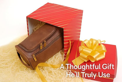 MINARAI Mens Toiletry Bag with Razor Case Included – Reinforced Stitching, Padded Panels, Holds Shape Trip After Trip, Ideal for Tight Hotel Sinks with Hook, Built for Men Who Travel Hard – BROWN