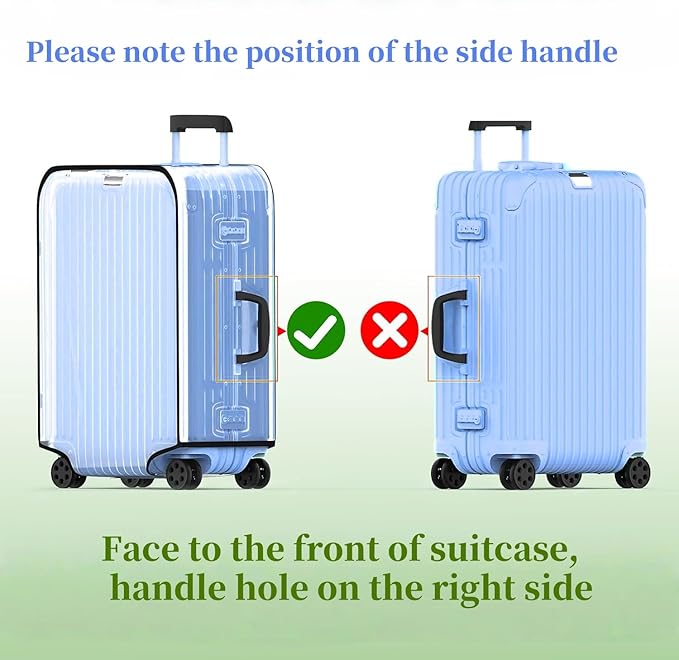 Luggage Cover Clear PVC Suitcase Covers for Luggage Thick Transparent Waterproof Suitcase Protector with Large for 20"/24"/28" inch