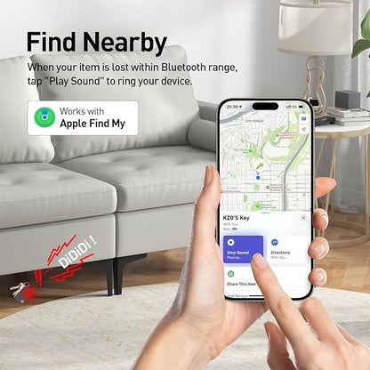 Wallet Tracker Card Rechargeable Smart Tracking Card Tag, Works with Apple Find My APP (iOS Only), Wireless Charge, IP68 Waterproof, for Keys, Luggage, Passports, Backpacks, 1 Pack