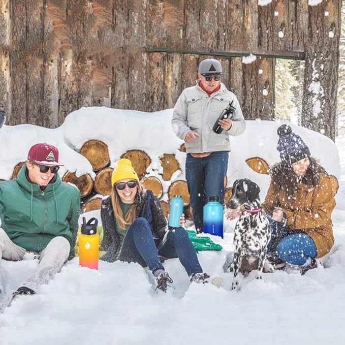 SENDESTAR Stainless Steel Water Bottle, Wide Mouth 32 oz Water Bottle with Straw Lid, Spout Lid, Double Wall Vacuum Insulated Leak Proof, Keeps Liquids Hot or Cold (Black)