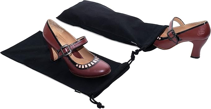 ZENPAC Shoe Dust Bags, Black Duster Flannel Pouch with Drawstring Closure, Washable Breathable Cotton Fabric for Boots, Travel, Luggage, 8x17, 4 Pack