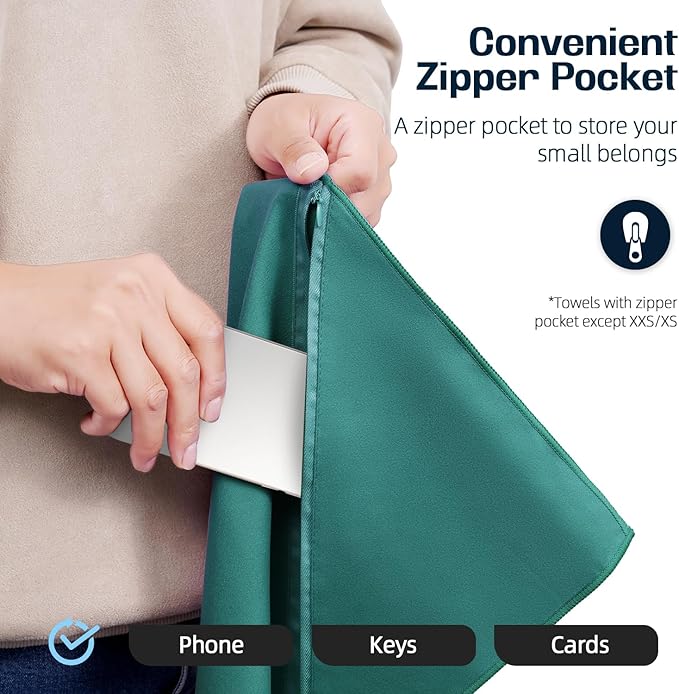 BAGAIL Camping Towel with EVA Case, Compact & Ultra Soft Microfiber Travel Towel - Super Absorbent & Lightweight Quick Dry Towels for Sports, Beach, Gym, Backpacking, Hiking and Yoga