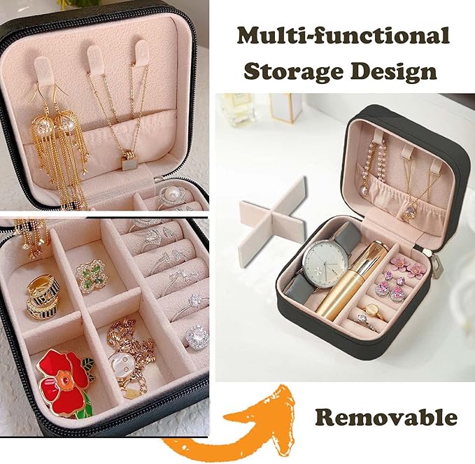Travel Jewelry Case Bridesmaid Gifts Box,6 Pack Small Jewelry Box Mini Jewelry Organizer,PU Leather Portable Earring Storage Box for Women Girls Bridesmaid Proposal Gifts