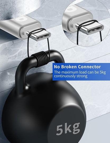 USB C to C Cable 3A Fast Charging [2 Pack, 6FT] USB Type C Cable Upgraded Extra Durable Braided USBC Cord iPhone USB C Charger for iPhone 17/16/15/Pro Max/Samsung Galaxy S23/LG and More-Silver