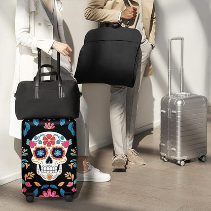ANNA QUEEN Halloween Skulls Travel Luggage Cover Suitcase Protector Suitcase Cover Halloween Decorations Anti-Scratch,Stretchable Bag Cover Washable Durable Polyester
