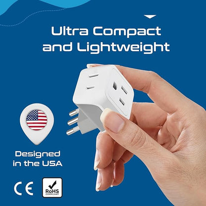 Ceptics European Plug Adapter 4 Pack Set, USA to Europe, Italy, Germany, England, Spain, Italy, Iceland, France (Type C, E/F, G, L) - for Your Cell Phones, Tablets, iPhone, Camera (CT-EU-4SET)