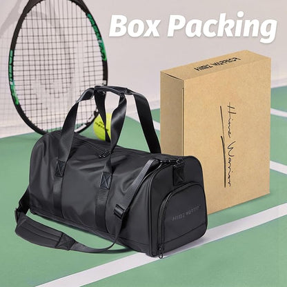 Gym Bag for Men with Shoe Compartment, 33L Duffle Bag for Traveling Overnight Weekend for Adults, Carry on Flight Approved, Black