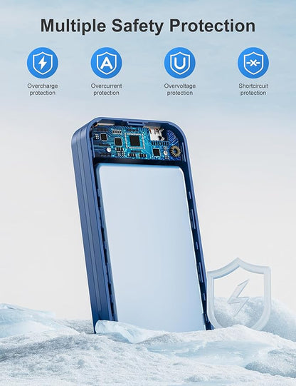 20000mAh Ultra-Portable-Charger-Power-Bank PD20W with Built in Cables&AC Wall Plug,Fast Charging Cell Phone Charger Battery Pack,LED Display Travel Battery Bank for All iPhone,Samsung,Android