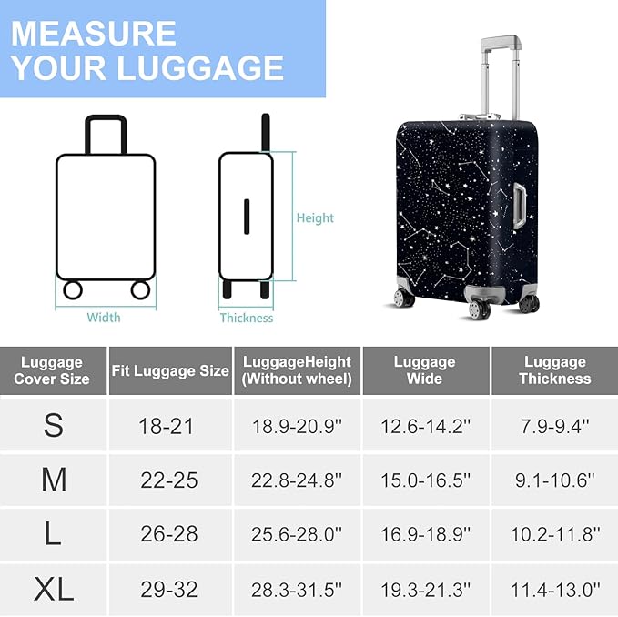 ANNA QUEEN Travel Luggage Cover Suitcase Protector Suitcase Cover Anti-Scratch,Stretchable Bag Cover Washable Durable Polyester