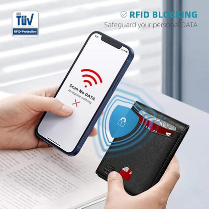 Zitahli Money Clip Wallets for Men,Slim Bifold Wallet 10-12 Cards, Mens Leather Wallet with ID Window,RFID Blocking Thin Minimalist Credit Card Holder,Gifts for Him