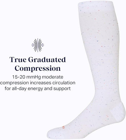 Comrad Recycled Cotton Knee High Socks - 15-20mmHg Graduated Compression Socks - Soft & Breathable Support Socks, Unisex