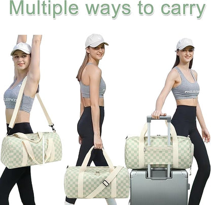 BLUBOON Duffle Bag Girls Kids Cute Gym Bag with Shoes Compartment & Wet Separation Waterproof Sports Overnight Travel Bag