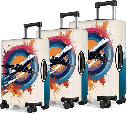 Airplane Luggage Cover – Durable and Stretchable Suitcase Protector for Travel, Easy to Install and Clean, Fits Most Checked and Carry-On Bags,L