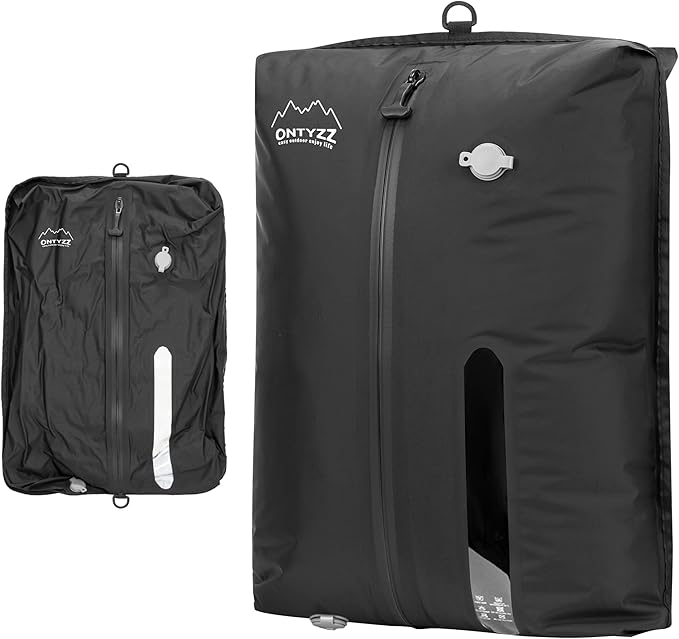 ONTYZZ Large Black Travel Vacuum Compression Bags Reusable Compression Bag with IPX8 Waterproof Zipper Space Saver Vacuum Bags for Suitcase（NO PUMP!）