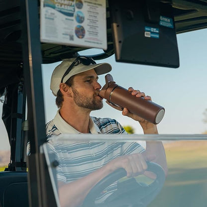 OISIZ Insulated Water Bottle 24 oz with 2 in 1 Spout and Straw Lid,One Click Safety Lock,100% Leakproof,Keep Cold 24H,Vacuum Stainless Steel Water Bottle for School,Travel and Sports,Dishwasher Safe