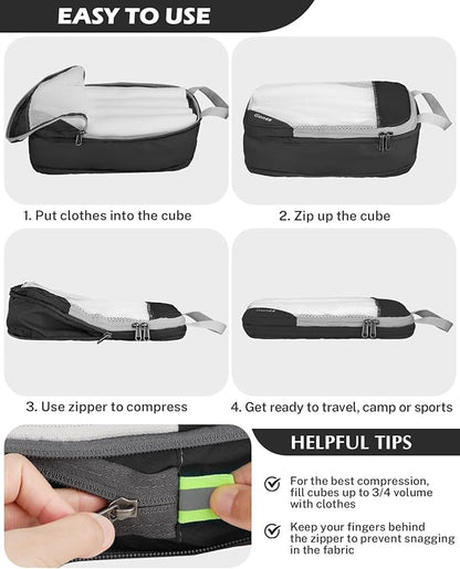 Compression Packing Cubes, Gonex Extensible Storage Mesh Bags Organizers