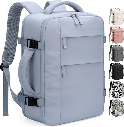 Travel Backpack for Women Man, Waterproof Laptop Backpack Travel Bag Airline Approved Carry on Weekender Overnight Bag Bookbag for Business,Travel, Work Fits 17.3 inch Laptop(Large,Blue)