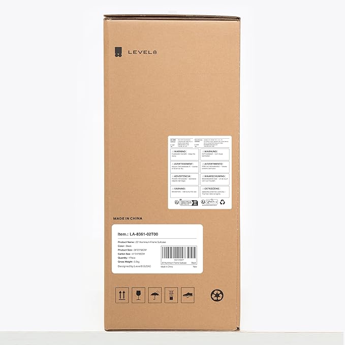 LEVEL8 Zipperless Carry On Suitcase Airline Approved with Aluminum Frame, Hard Shell Luggage with Spinner Wheels, Metal Travel Luggage with Double Tsa Locks, 20 Inch, Black