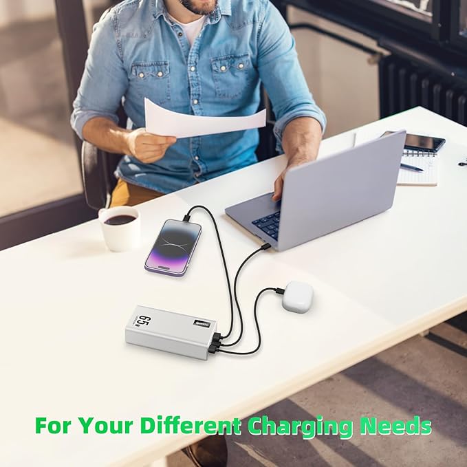 Power Bank Fast Charging 50000mAh, 65W Laptop Portable Charger USB C Compatible with MacBook Dell, PD External Battery Bank Compatible with iPhone 14/13, Cell Phone, Tablet, 3 Output &1 Input