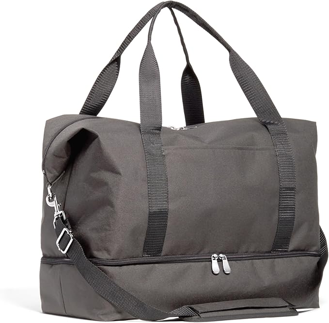 Lo & Sons Catalina Deluxe Weekender - Recycled Poly Small Capacity (40L) Travel Duffel With Shoe Compartment, Luggage Sleeve, Padded Strap | Versatile Durable Bag For Women, Men for Weekend, Carry On