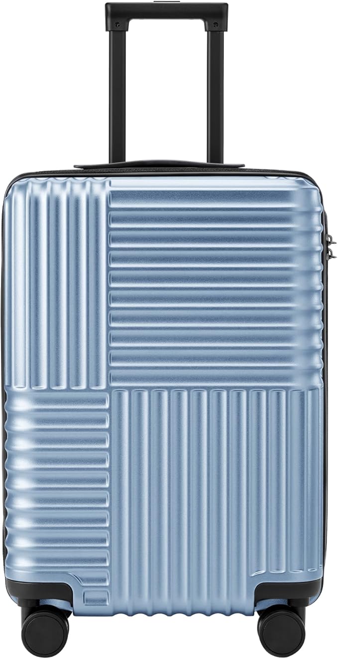 NINETYGO Carry On Luggage 22x14x9 Airline Approved, 20 Inch Luggage with Smooth Double Spinner Wheels, Hard Shell PC+ABS Suitcase Carry-On, Lightweight Travel Luggage, TSA Approved (Blue, Himalayas)