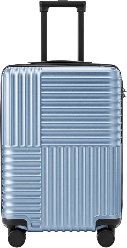 NINETYGO Carry On Luggage 22x14x9 Airline Approved, 20 Inch Luggage with Smooth Double Spinner Wheels, Hard Shell PC+ABS Suitcase Carry-On, Lightweight Travel Luggage, TSA Approved (Blue, Himalayas)